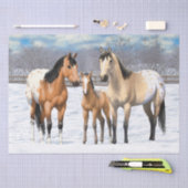 Buckskin Appaloosa Pferde im Schnee Seidenpapier (Handwerk)