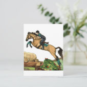 buckskin big sprung xc HORSE ART Eventing Postkarte (Stehend Vorderseite)