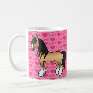 Buckskin Cartoon Gypsy Vanner Shire Liebe Kaffeetasse