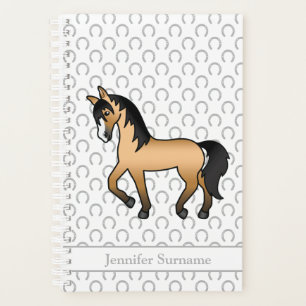 Buckskin Cartoon-Trabpferd & Benutzerdefinierter T Planer
