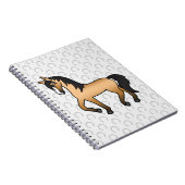 Buckskin Color Horse Cartoon Illustration Notizblock (Rechte Seite)