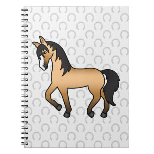 Buckskin Color Horse Cartoon Illustration Notizblock