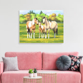Buckskin Dun Pinto Paint Horses In Summer Pasta Leinwanddruck (Insitu (Wohnzimmer))