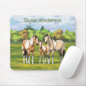 Buckskin Dun Pinto Paint Horses In Summer Pasta Mousepad (Mit Mouse)