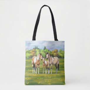Buckskin Dun Pinto Paint Horses In Summer Pasta Tasche