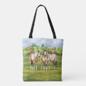 Buckskin Dun Pinto Paint Horses In Summer Pasta Tasche (Rückseite)