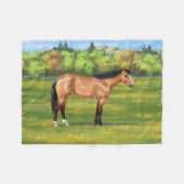 Buckskin Dun Quarter Horse Fleecedecke (Vorderseite (Horizontal))