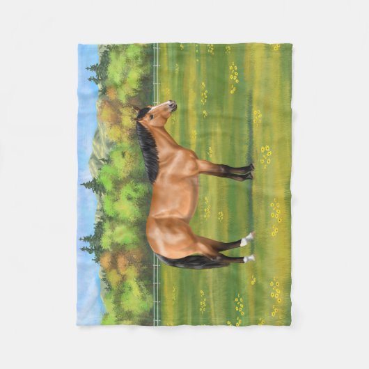 Buckskin Dun Quarter Horse Fleecedecke (Vorderseite)