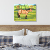 Buckskin Dun Quarter Horse Leinwanddruck (Insitu (Schlafzimmer))