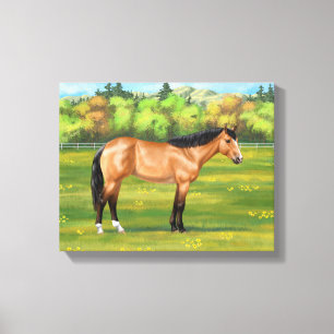 Buckskin Dun Quarter Horse Leinwanddruck