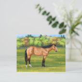 Buckskin Dun Quarter Horse Postkarte (Stehend Vorderseite)
