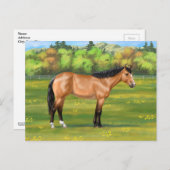 Buckskin Dun Quarter Horse Postkarte (Vorne/Hinten)