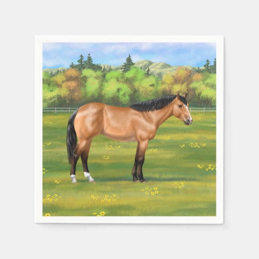 Buckskin Dun Quarter Horse Serviette (Vorderseite)