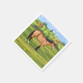 Buckskin Dun Quarter Horse Serviette (Ecke)
