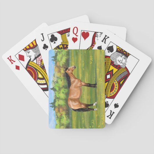 Buckskin Dun Quarter Horse Spielkarten (Rückseite)