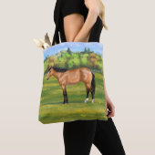 Buckskin Dun Quarter Horse Tasche (Von Nahem)