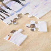 Buckskin entbeinte Viertelpferde auf einem schneeb Puzzle (Seite)