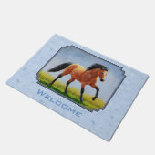 Buckskin Horning Light Blue Fußmatte (Schrägansicht)