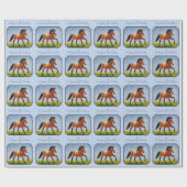 Buckskin Horning Light Blue Geschenkpapier (Flach)