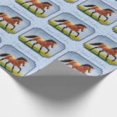 Buckskin Horning Light Blue Geschenkpapier (Ecke)