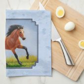 Buckskin Horning Light Blue Geschirrtuch (Viertel Falte)