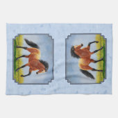 Buckskin Horning Light Blue Geschirrtuch (Horizontal)