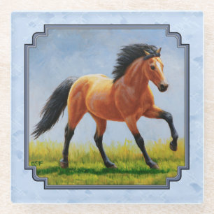 Buckskin Horning Light Blue Glasuntersetzer
