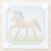 Buckskin Horning Light Blue Glasuntersetzer (Rückseite)