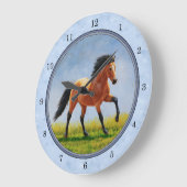 Buckskin Horning Light Blue Große Wanduhr (Winkel)