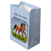Buckskin Horning Light Blue Mittlere Geschenktüte (Rückseite Schrägansicht)