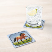 Buckskin Horning Light Blue Rechteckiger Pappuntersetzer (Vor Ort)