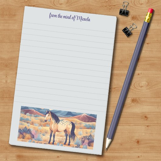 Buckskin Horse Girl Desert Personalisierter Slogan Post-it Klebezettel