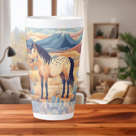 Buckskin Horse Pink Blue Lila Girls Personalisiert Milchtasse