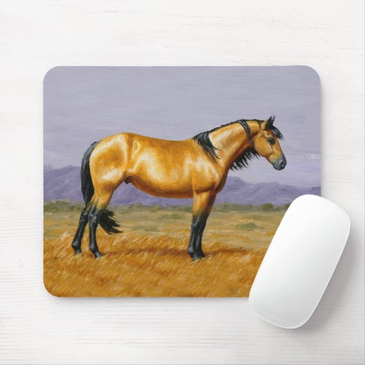 Buckskin Mustang Wild Horse Stallion Mousepad (Mit Mouse)