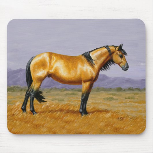 Buckskin Mustang Wild Horse Stallion Mousepad (Vorne)