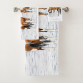 Buckskin Paint Horns in Snow Badhandtuch Set (Insitu)