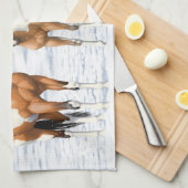 Buckskin Paint Horns in Snow Handtuch (Viertel Falte)