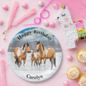 Buckskin Paint Horns in Snow Pappteller (Party)