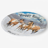 Buckskin Paint Horns in Snow Pappteller (Schrägansicht)