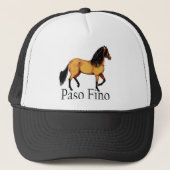 Buckskin Paso Fino Horse Artwork Truckerkappe (Vorderseite)