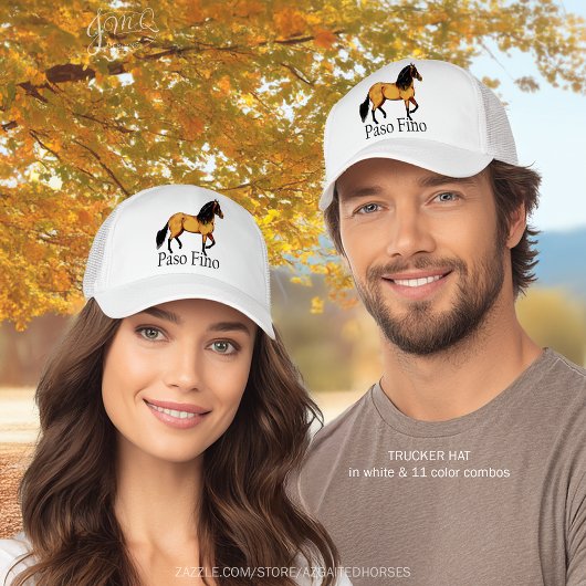 Buckskin Paso Fino Horse Artwork Truckerkappe