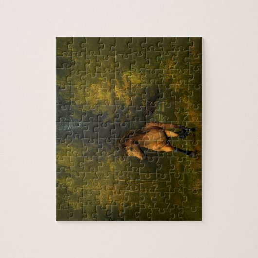 Buckskin Pferd im Waldpuzzle Puzzle (Vertikal)