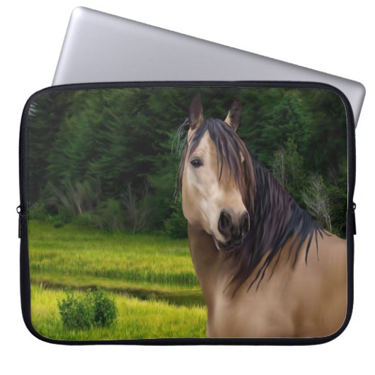 Buckskin Pferd Laptopschutzhülle (Vorderseite)