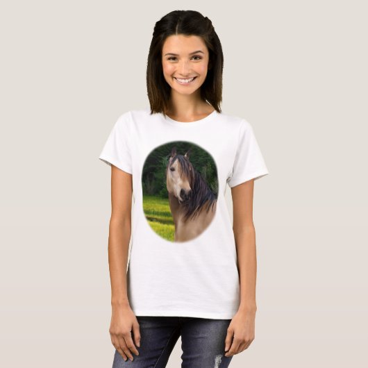 Buckskin Pferd T-Shirt (Vorne ganz)