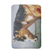 Buckskin Pinto Indianerpferd Badematte (Vorderseite Vertikal)