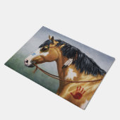 Buckskin Pinto Indianerpferd Fußmatte (Schrägansicht)