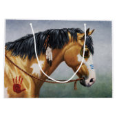 Buckskin Pinto Indianerpferd Große Geschenktüte (Rückseite)