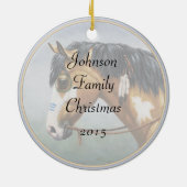 Buckskin Pinto Indianerpferd Keramik Ornament (Hinten)