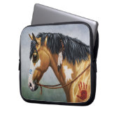 Buckskin Pinto Indianerpferd Laptopschutzhülle (Vorderseite Links)