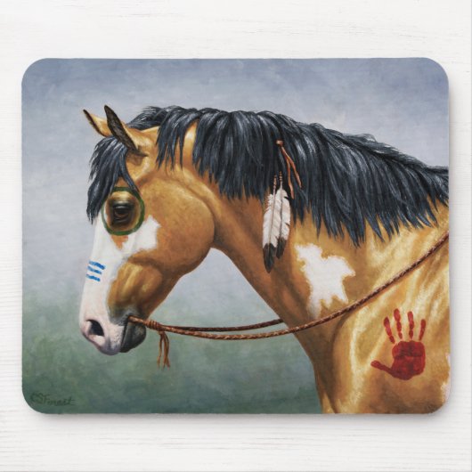 Buckskin Pinto Indianerpferd Mousepad (Vorne)